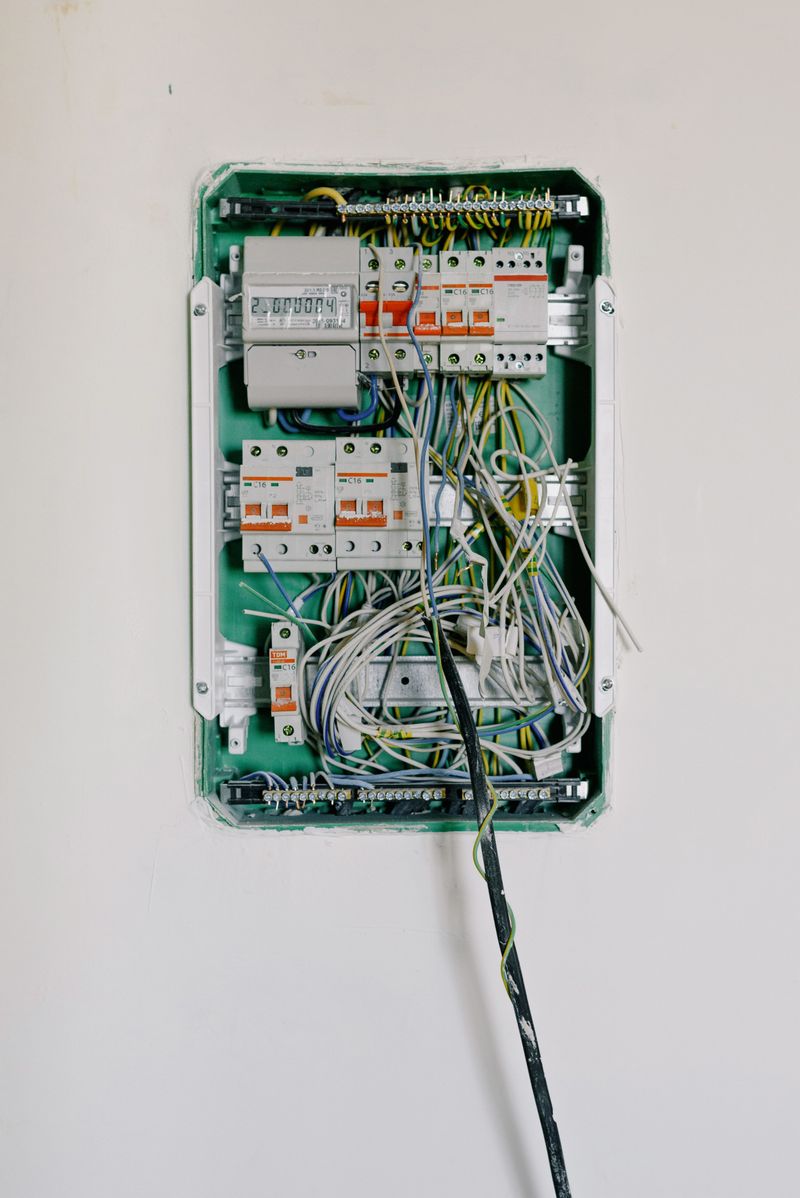 Electricista revisando panel eléctrico